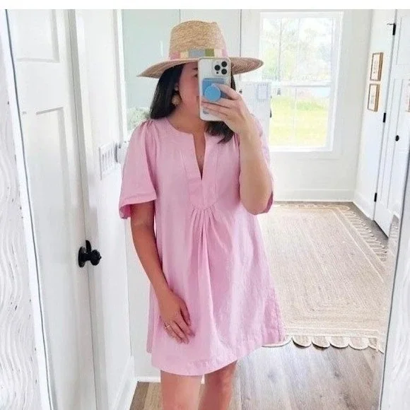 Tuckernuck Pomander Place Finley Dress Orchid Pink Small Coastal Preppy Flutter - Picture 7 of 7